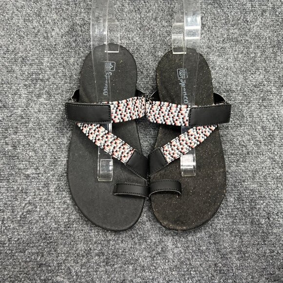 Spenco Sandals Women's 8 Black Athletic Outdoor‎ Comfort Beach Summer Flip Flops - Picture 3 of 9